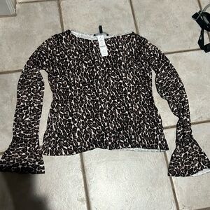 White House Black Market Needs with tags large leopard top